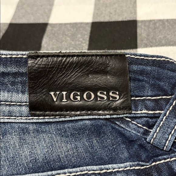 Vigoss Dublin Skinny Jeans Size 16 x 28 Raw Frayed Hem Embellished Distressed - Picture 12 of 14